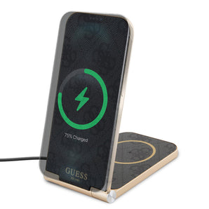 GUESS 15W Magnetic Magsafe Wireless Charger -Black/Gold 